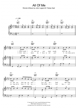 page one of All Of Me (Piano, Vocal & Guitar Chords (Right-Hand Melody))