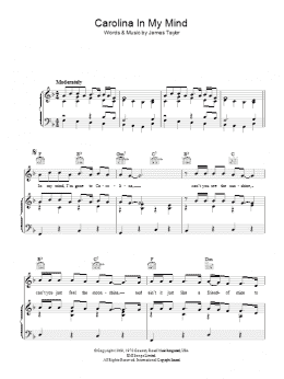 page one of Carolina In My Mind (Piano, Vocal & Guitar Chords (Right-Hand Melody))