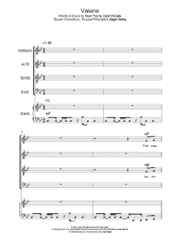 page one of Valerie (arr. Jeremy Birchall) (SATB Choir)