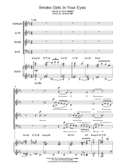 page one of Smoke Gets In Your Eyes (from Roberta) (SATB Choir)