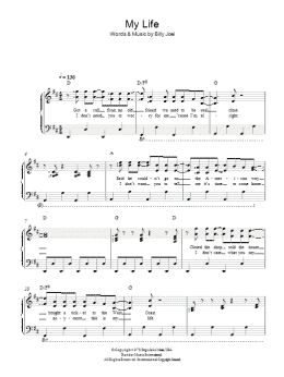 page one of My Life (Piano & Vocal)