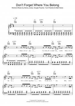 page one of Don't Forget Where You Belong (Piano, Vocal & Guitar Chords)