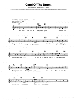 page one of Carol Of The Drum (The Little Drummer Boy) (Piano Chords/Lyrics)