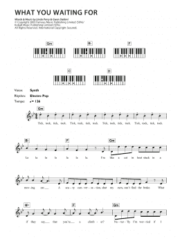 page one of What You Waiting For (Piano Chords/Lyrics)