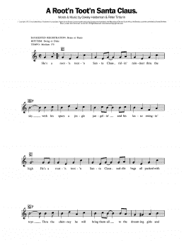 page one of A Rootin' Tootin' Santa Claus (Piano Chords/Lyrics)