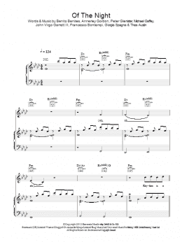 page one of Of The Night (Piano, Vocal & Guitar Chords)