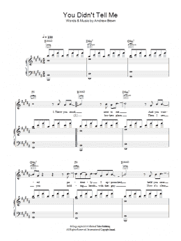 page one of You Didn't Tell Me (Piano, Vocal & Guitar Chords)