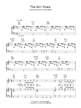 page one of The Girl I Knew (Piano, Vocal & Guitar Chords)