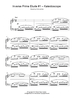 page one of Inverse Prime Etude #1 - Kaleidoscope (Piano Solo)