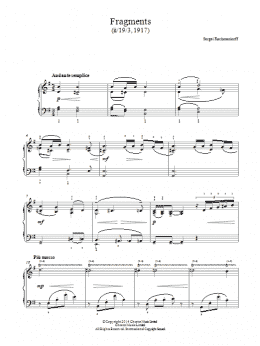 page one of Fragments (1917) (Easy Piano)
