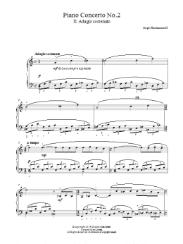 page one of Piano Concerto No.2 - 2nd Movement (Easy Piano)