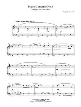 page one of Piano Concerto No.3 - 1st Movement (Easy Piano)
