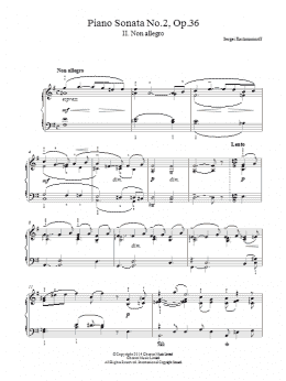 page one of Piano Sonata No. 2, Op. 36 - 2nd Movement (Easy Piano)