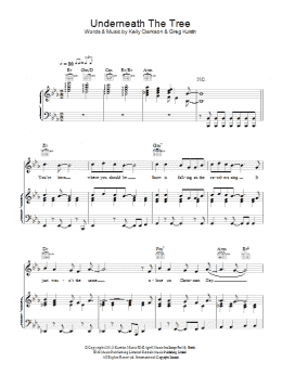 page one of Underneath The Tree (Piano, Vocal & Guitar Chords (Right-Hand Melody))