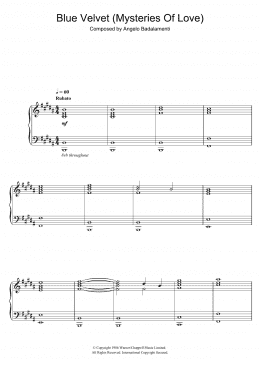 page one of Blue Velvet (Mysteries Of Love) (Piano Solo)