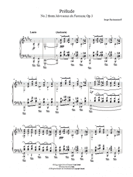page one of Prelude (No.2 from Morceaux de Fantasie, Op.3) (Piano Solo)