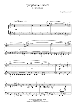 page one of Symphonic Dances - 1st Movement (Easy Piano)
