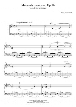 page one of Moments musicaux Op.16, No.5 Adagio sostenuto (Piano Solo)
