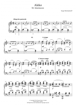 page one of Aleko - No.11 Intermezzo (Piano Solo)