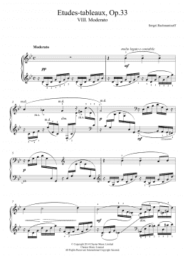page one of Etudes-tableaux Op.33, No.8 Moderato (Piano Solo)