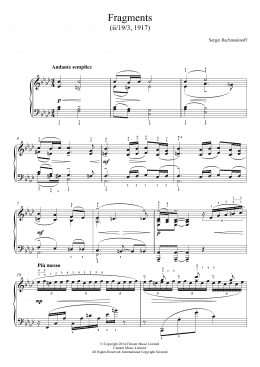 page one of Fragments (1917) (Piano Solo)
