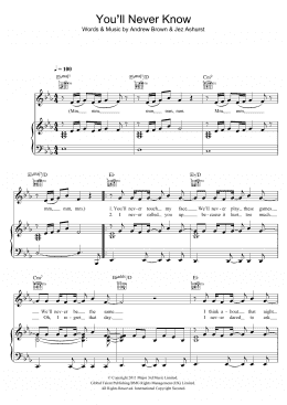 page one of You'll Never Know (Piano, Vocal & Guitar Chords)
