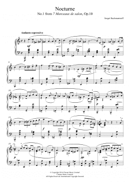 page one of Nocturne (No.1 from 7 Morceaux de salon, Op.10) (Piano Solo)