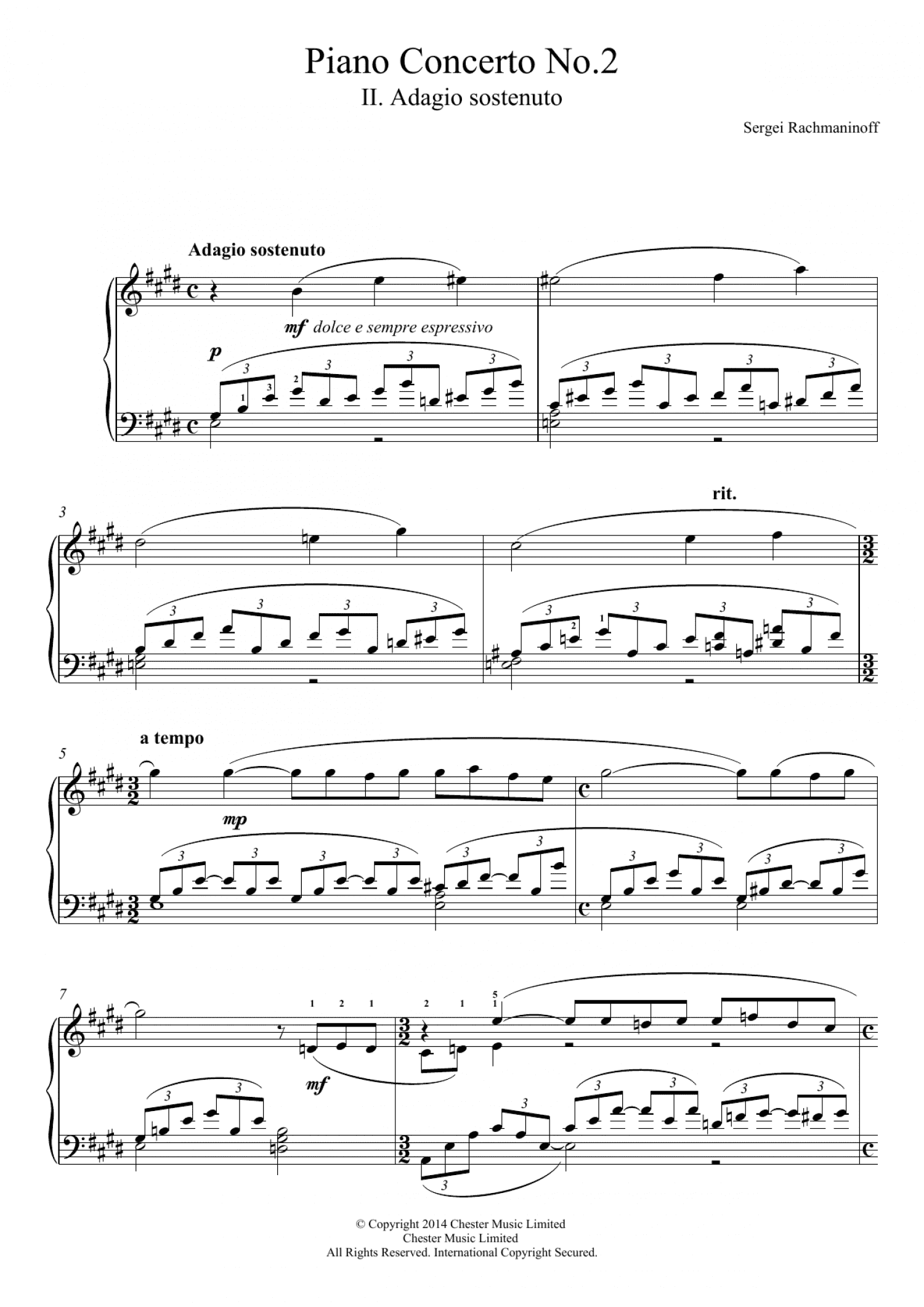 Piano Concerto No.2 - 2nd Movement (Piano Solo)