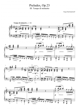 page one of Preludes Op.23, No.3 Tempo di minuetto (Piano Solo)