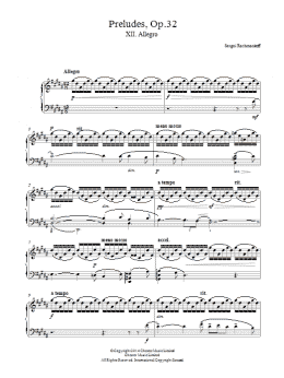 page one of Preludes Op.32, No.12 Allegro (Piano Solo)