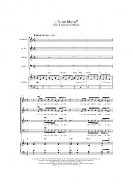 page one of Life On Mars? (arr. Barrie Carson Turner) (SATB Choir)