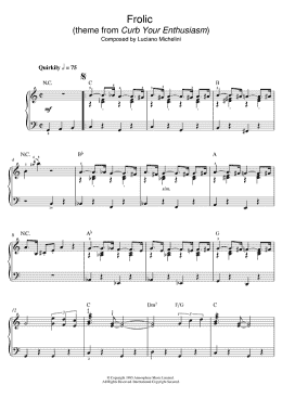 page one of Frolic (theme from Curb Your Enthusiasm) (Easy Piano)