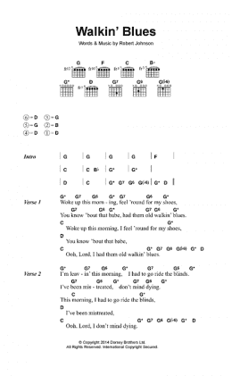 page one of Walkin' Blues (Guitar Chords/Lyrics)