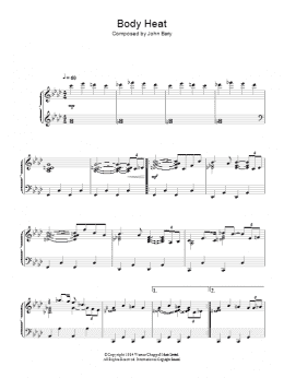 page one of Body Heat (from Body Heat) (Piano Solo)