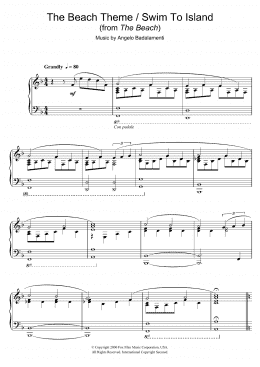 page one of The Beach (The Beach Theme/Swim To Island) (Piano Solo)