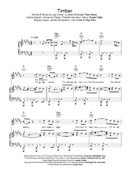 page one of Timber (Piano, Vocal & Guitar Chords)