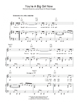 page one of You're A Big Girl Now (Piano, Vocal & Guitar Chords)