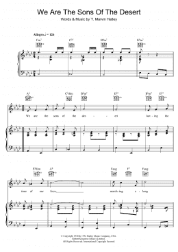 page one of We Are The Sons Of The Desert (Piano, Vocal & Guitar Chords)