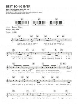 page one of Best Song Ever (Piano Chords/Lyrics)