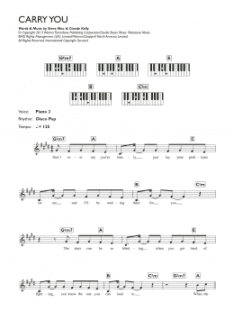 page one of Carry You (Piano Chords/Lyrics)