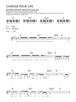 page one of Change Your Life (Piano Chords/Lyrics)