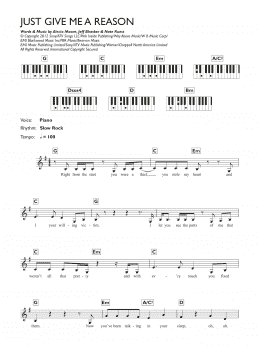 page one of Just Give Me A Reason (featuring Nate Ruess) (Piano Chords/Lyrics)
