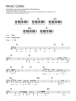 page one of Panic Cord (Piano Chords/Lyrics)