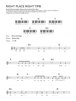 page one of Right Place Right Time (Piano Chords/Lyrics)
