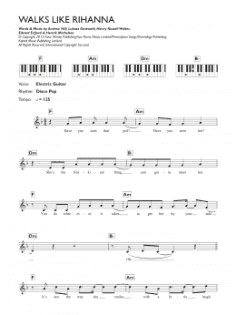 page one of Walks Like Rihanna (Piano Chords/Lyrics)