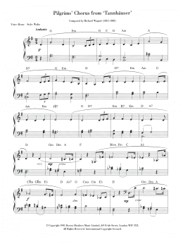page one of Pilgrims' March (Piano Chords/Lyrics)