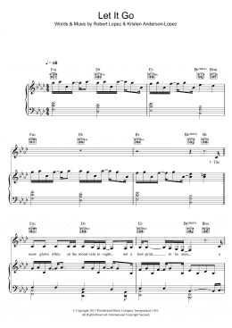 page one of Let It Go (from Frozen) (Piano, Vocal & Guitar Chords)