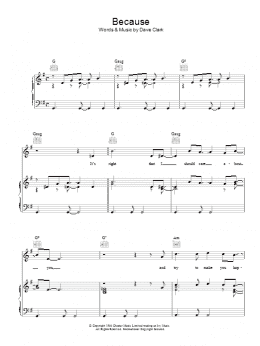 page one of Because (Piano, Vocal & Guitar Chords)