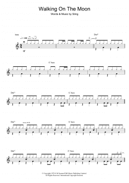 page one of Walking On The Moon (Drums)