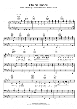 page one of Stolen Dance (Piano, Vocal & Guitar Chords)